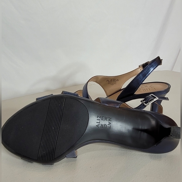 Naturalizer Taimi Blue Metallic Sparkle Slingback Open Toe Dress Heel - Size 8.5 - Picture 6 of 9